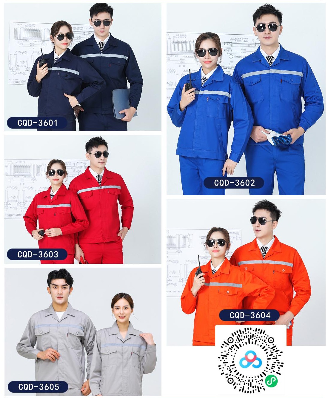 Spring & Autumn Work Uniform CQD-36 to 40 – Polyester Cotton Breathable Workwear