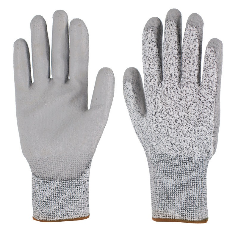RG4002 13 Gauge Cut Resistant Gloves – Grey PU Palm Coated Seamless Protective Gloves